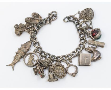 ***RE-OFFER IN 29TH OCTOBER SALE AT &pound;50-&pound;80***

Sterling Silver Charm Bracelet with Sixteen Charms
The Bracelet i