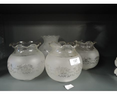 Four glass light shades