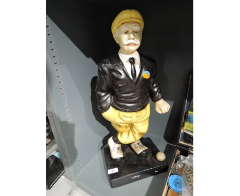 A large vintage ceramic figure of gentleman playing GolfCR- Paint chipping, no chips or cracks to ceramic, possibly missing a