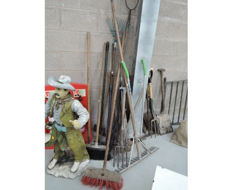 A selection of garden tools etc