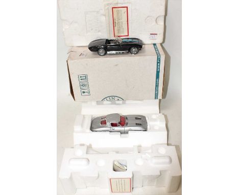 A Franklin Mint 1/24 scale boxed Corvette race car group, two boxed examples to include a 1963 Corvette finished in silver, t