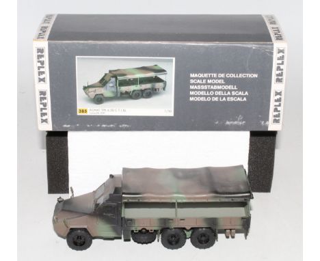 A Replex of France (CEF) 1/50 scale white metal and resin model of an ACMAT TPK 6x6 Army covered truck, housed in the origina