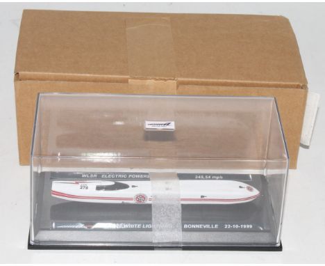 A Whiiiizz Speed Story Models 1/43 scale resin factory built model of the White Lightning Bonneville, battery powered car, Re