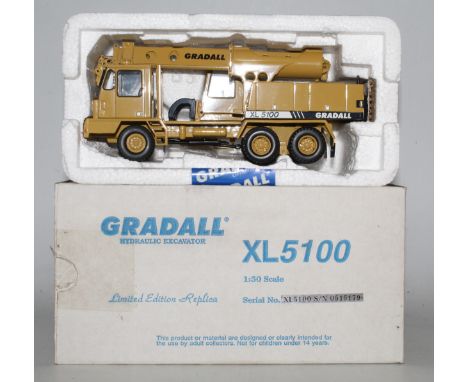 A Gradall limited edition replica 1/50 scale model of a Gradall hydraulic telescopic excavator XL5100 serial number 0515179, 