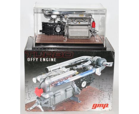 A GMP Model No. G0601004 1/6 scale limited edition scale replica of a Turbo Offy engine, housed in the original perspex displ