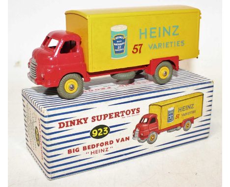 Dinky Toys, 923 Heinz Big Bedford lorry, red cab and chassis, yellow back with yellow Supertoys hubs, Heinz 57 Varieties live