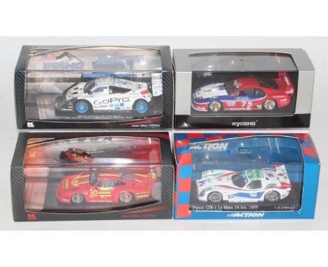 Four various diecast and resin 1/43 scale limited edition high speed racing models to include a PPIHS by Kaneko 2011 Monster 