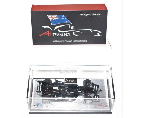 An Amalgam Collection 1/43 scale resin model of an A1 Grand Prix Team New Zealand 2007 race car, housed in the original persp