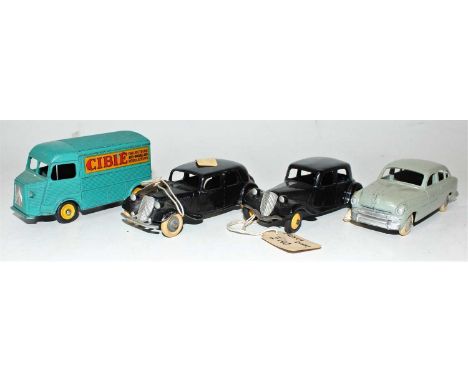 French Dinky Toys diecast miniature and JRD diecast group to include a JRD Citroen 11 CV saloon finished in black, with base 