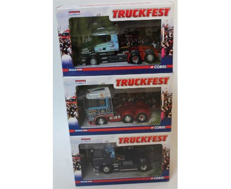 A Corgi Toys Truckfest 1/50 scale road transport diecast group, three boxed as issued examples to include Ref. Nos. CC13220, 