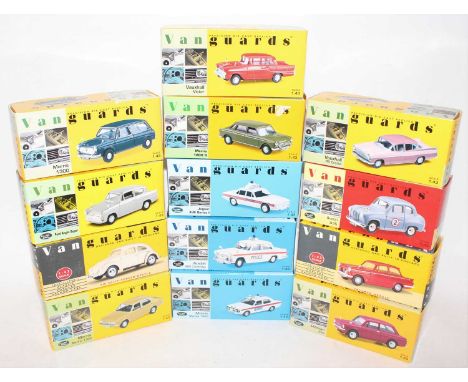 A group of 13 Corgi Vanguards mint boxed to include, Hillman Imp, Triumph Herald also 3 police cars and others, (BM)