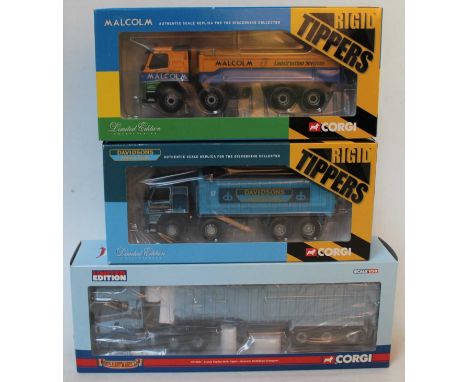 Corgi Toys Hauliers of Renown 3 various 1/50th scale Rigid Tippers and Articulated Tippers, all mint boxed