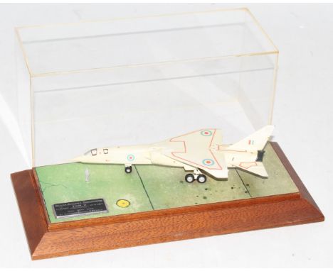 A Lawrence Designs &amp; Models factory hand built resin and white metal model of a TSR2 aircraft, housed in a wooden and per