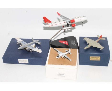 4 various boxed 1/200th scale plastic and white metal aircraft models to include Lancastrian Models Avro G-AGWG Star Light, S