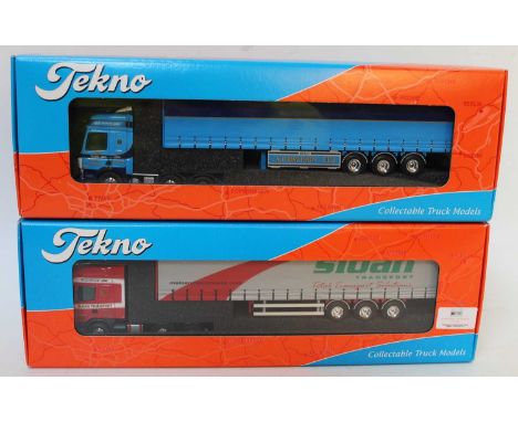 A Tekno 1/50 scale road transport diecast group, two boxed examples to include an AF Davison of Gilford, DAF CF Space Cab 430