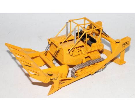 An EMD model No. EMDN143 resin cast factory hand built model of a D8 twin tractor with Holt root plough and clearing blade, r