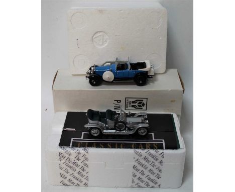 Franklin Mint smaller scale (1:43) Rolls Royce models x2. one boxed with paper work the other is missing box but is still in 