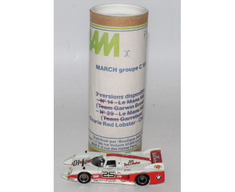 A Bam Models of France 1/43 scale white metal hand built model of a March Group C 1982 Red Lobster race car, built to a good 