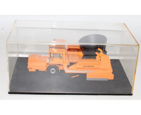 A Tonkin Replicas model No. 64200416 1/50 scale resin cast limited edition model of a Kamag slag carrier, finished in orange 