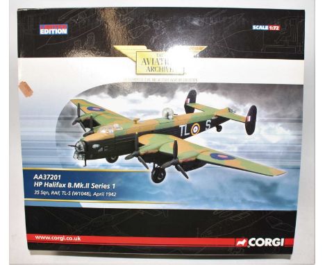 A Corgi Aviation Archive model No. AA37201 1/72 scale limited edition model of a HP Halifax B. Mk2, series 1 aircraft with ce