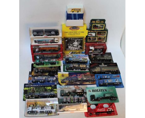 Two boxes containing a quantity of mixed scale road transport diecasts to include Wiking Cameo Collection, Corgi, and others