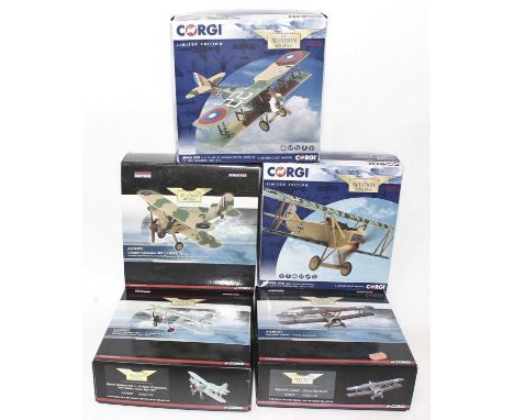 Five various boxed Corgi Aviation Archive 1/72 and 1/48 scale aircraft, all appear as issued in the original boxes, to includ