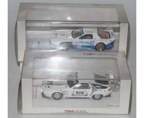 A True Scale Miniatures (TSM) 1/43 scale resin factory hand built model of a 1988 Porsche 928 S4 model No. TSM134363 together