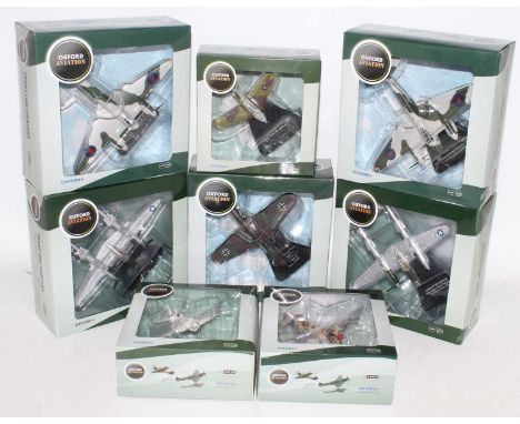 Oxford diecast 1:72nd scale aircraft x8, as followsMosquito MK6 x2, Polikarpov x1, P38J Lightning x2, Dornier DC335 x1, Kitty