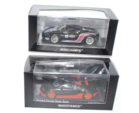 A Minichamps boxed race and luxury car group both 1/43 scale to include a Porsche 918 Spyder 2013 Nurburgring lap record hold