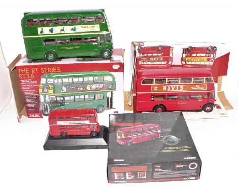 A Sunstar 1/24 scale and Corgi 1/50 scale public transport diecast group to include a Sunstar No. 2922 1955 RT36 London Trans