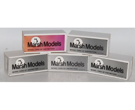 A Marsh Models Thundersport kit series 1/43 scale white metal and resin kit group, five examples, all unmade, to include Ref.
