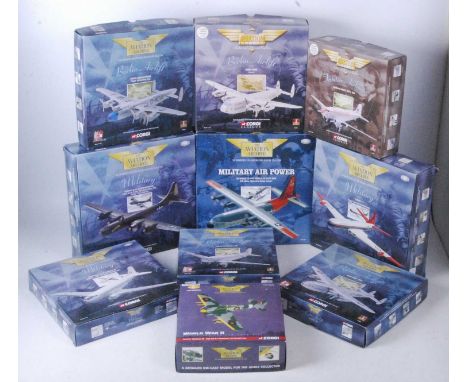 A group of 10 Corgi Aviation Archive military planes as follows 1/144 and 1/72nd scale to include AA31301, 47114, 47205, 4710