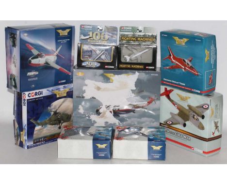 Corgi group of aircraft 9 in total, includes AA35002, 49803, AA37610, AA3600, AA33412 Sikorsky SH3D which is torn on picture 