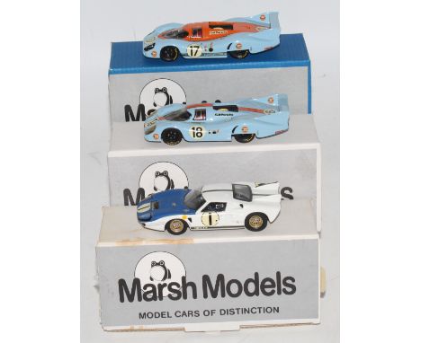 A Marsh Models The Thundersport range, 1/43 scale white metal and resin factory hand built race car group to include a No. MM