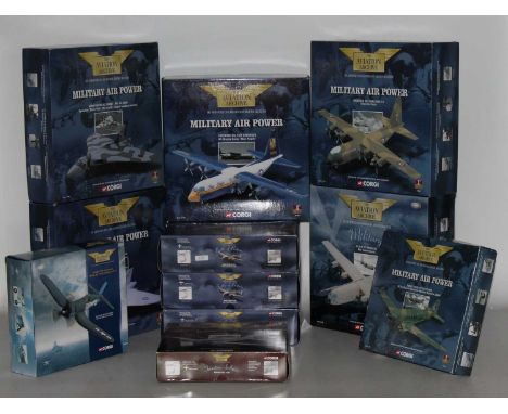 A group lot of 11 Corgi Aviation Archive models as follows: 1:144 scale, 47108,47112,47301 X3,48302,48403,48402,48301,48405 a