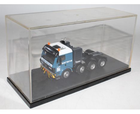 An IMC Models 1/50 scale resin cast model of a Sarens Mercedes Benz SK 3550, 8x4 tractor unit, model No. 20-1044 housed in th