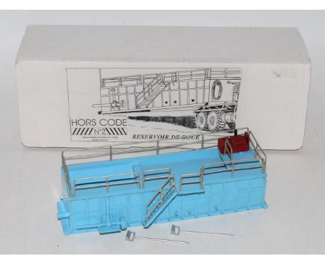 A Hors Code No. 2 1/50 scale resin kit built and white metal model of a Reservoir de Boue (mud tank) finished in blue and sil