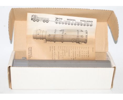 A Zon Models of Holland 1/50 scale white metal kit for a pressure vessel load housed in the original card box with leaflet, r