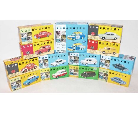 A group of 13 Corgi Vanguards mint boxed to include, a V.W Beetle in "Feurwehr" livery and a Dunbartonshire police set "Pinky