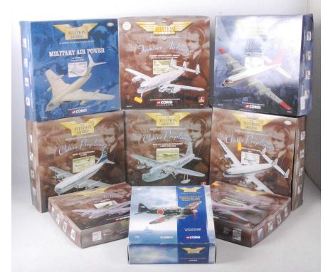 A group of Corgi Aviation Archive as follows: 1:144 and 1:72 scale aircraft, 47402, 47601, AA31602, AA31502, AA30401, 48802, 