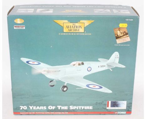 Corgi Aviation Archive aircraft 1:32 scale AA33908 70 Years of the Spitfire complete with paperwork. Superb. (M-BNM)