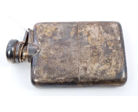 1920s silver spirit flask with hinged bayonet fastening cover and detachable drinking cup (Birmingham 1921), A. J. Zimmerman.