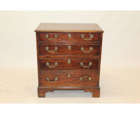 George III-style mahogany fall-front commode chest with faux drawer front, on bracket feet, 67cm wide x 42cm deep x 73cm high