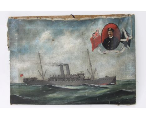 Alfred Jensen (1859 - 1935), oil on canvas - rare depiction of the S.S. Brussels commemorating the Harwich hero Captain Fryat