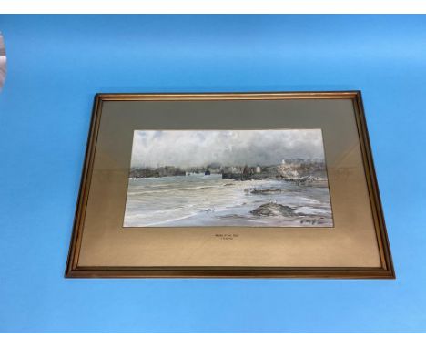 Thomas Swift Hutton (1860 - after 1935), watercolour, signed, 'Mouth of the Tyne', 27cm x 53cm