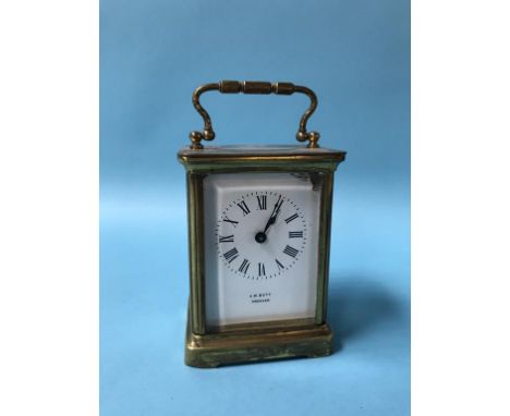 A brass carriage clock