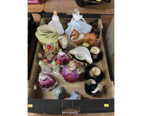 Royal Doulton figures, Toby jugs and Royal Doulton pepper pots etc.