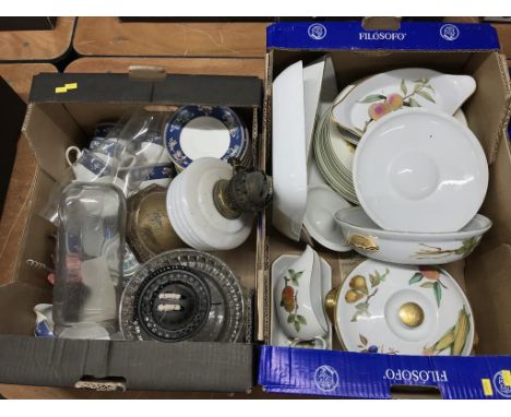 Two boxes of assorted, to include Royal Worcester and Evesham, etc.