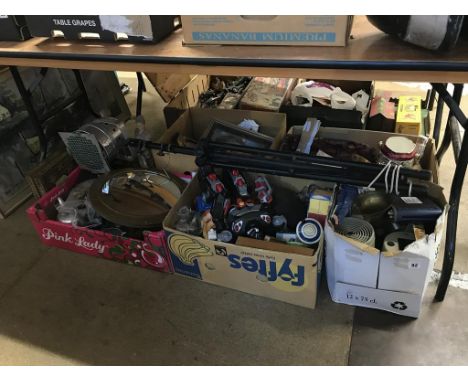 Five boxes of assorted and a stage light