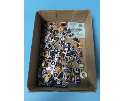 A collection of Vintage speedway enamel badges